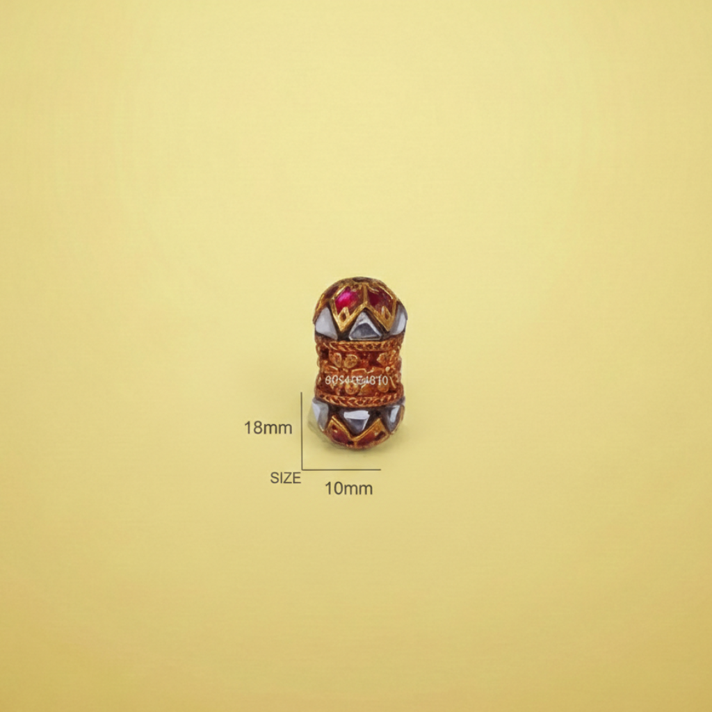 Gold Red Stone Bead