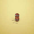 Gold Red Stone Bead