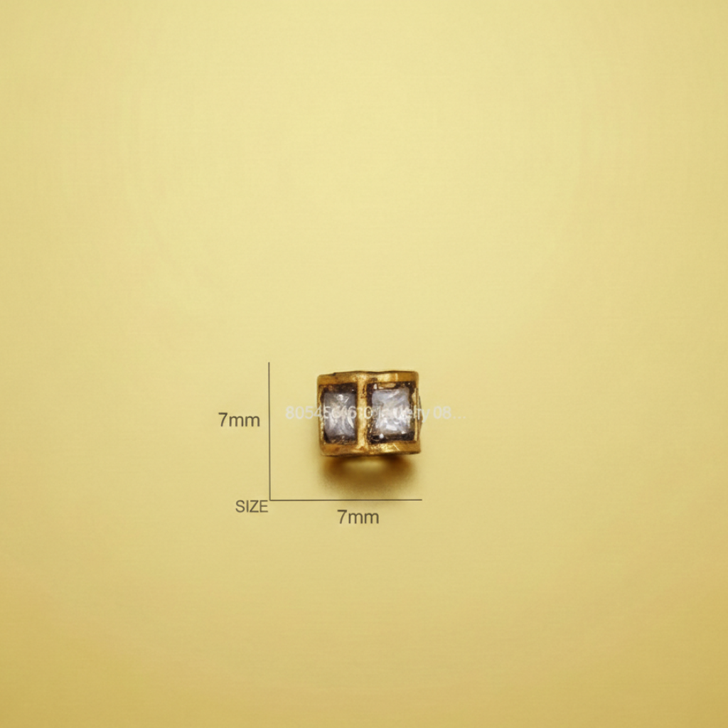 Gold Cubic Zirconia Bead