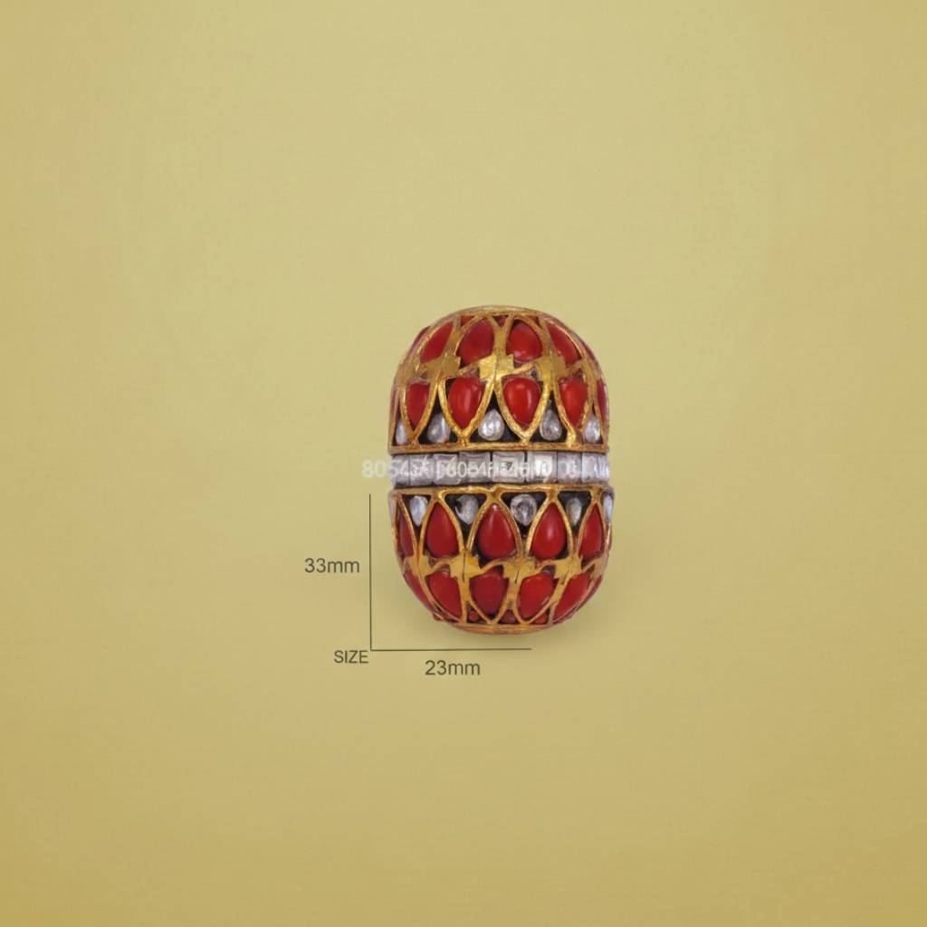 Red Gold Coral Bead