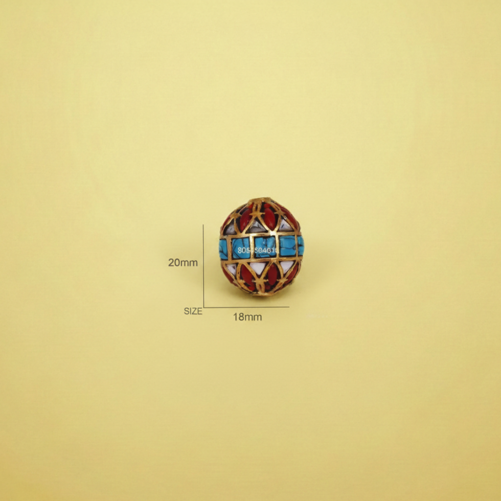 Ornate Gemstone Metal Bead