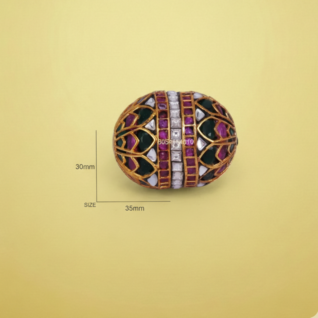 Jeweled Enamel Oval Bead