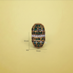 Ornate Gold Green Bead