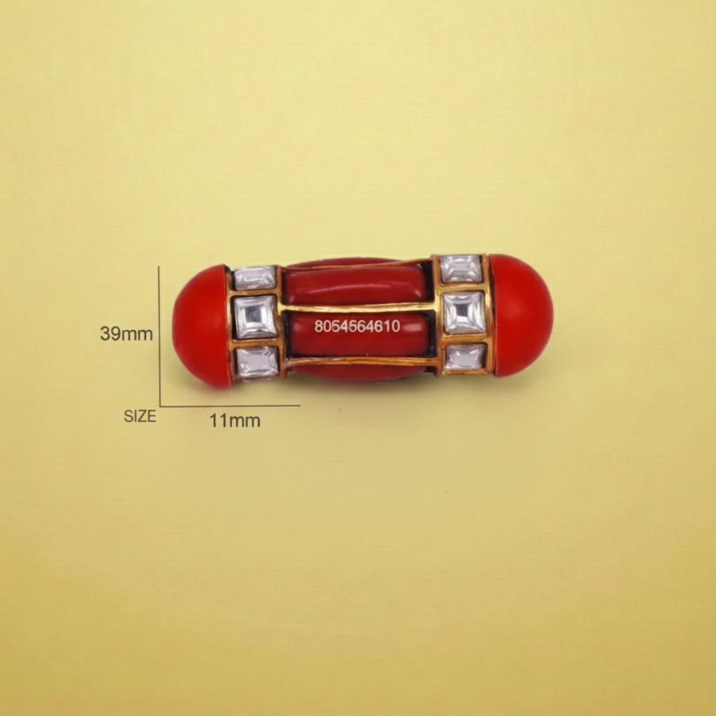 Red Coral Zircon Bead