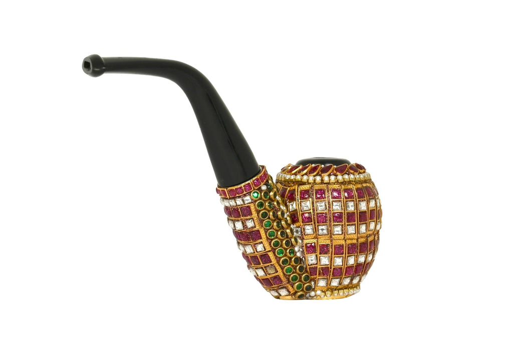 Luxury Gemstone Embellished Tobacco Pipe