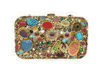Gold Mirrored Embellished Box Clutch