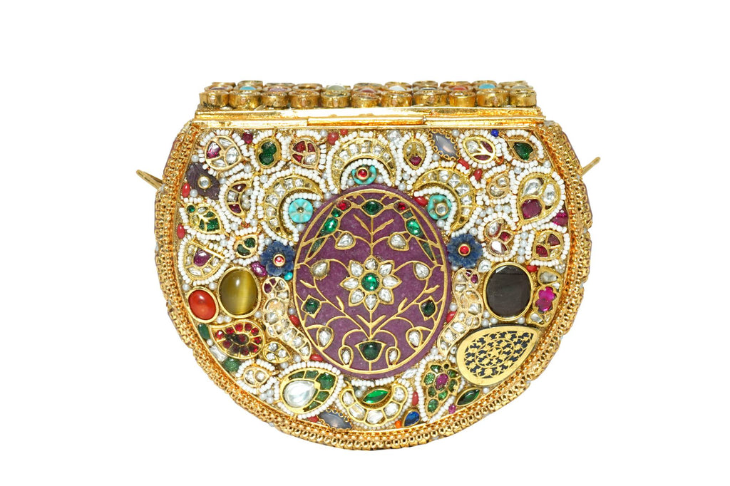 Ornate Gold & Multigemstone Clutch Bag