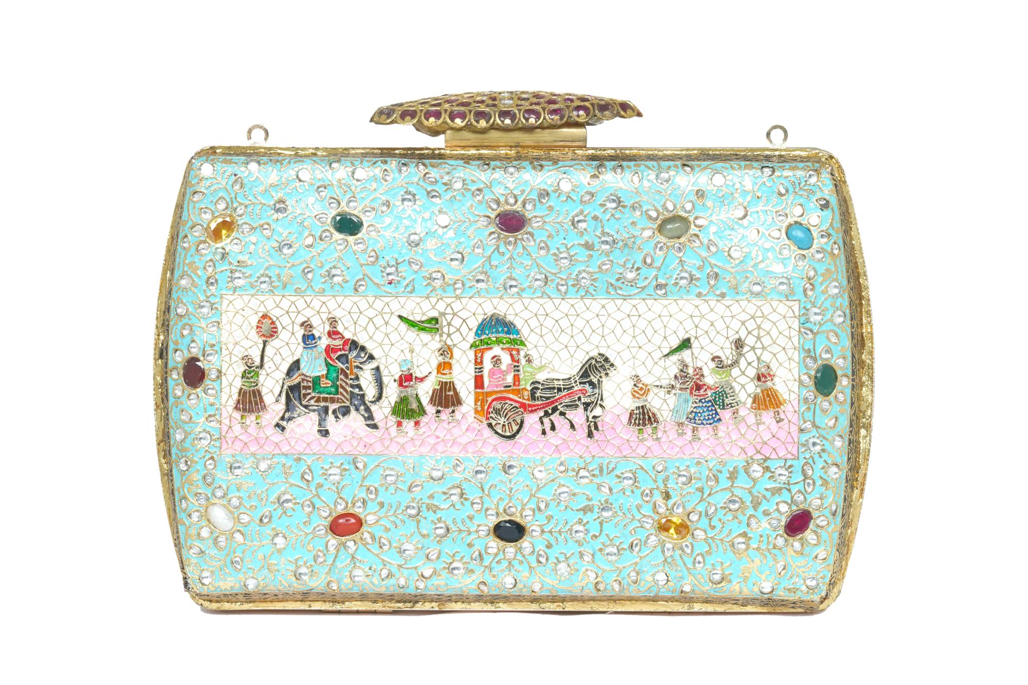 Handcrafted Embellished Minaudière Clutch