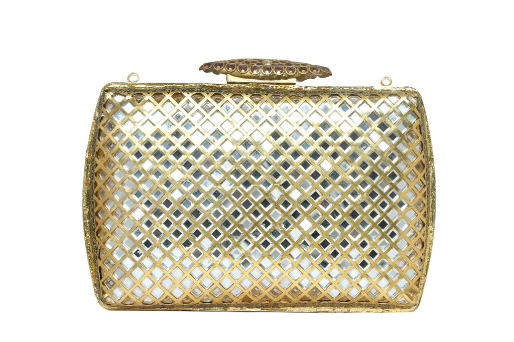 Handcrafted Embellished Minaudière Clutch