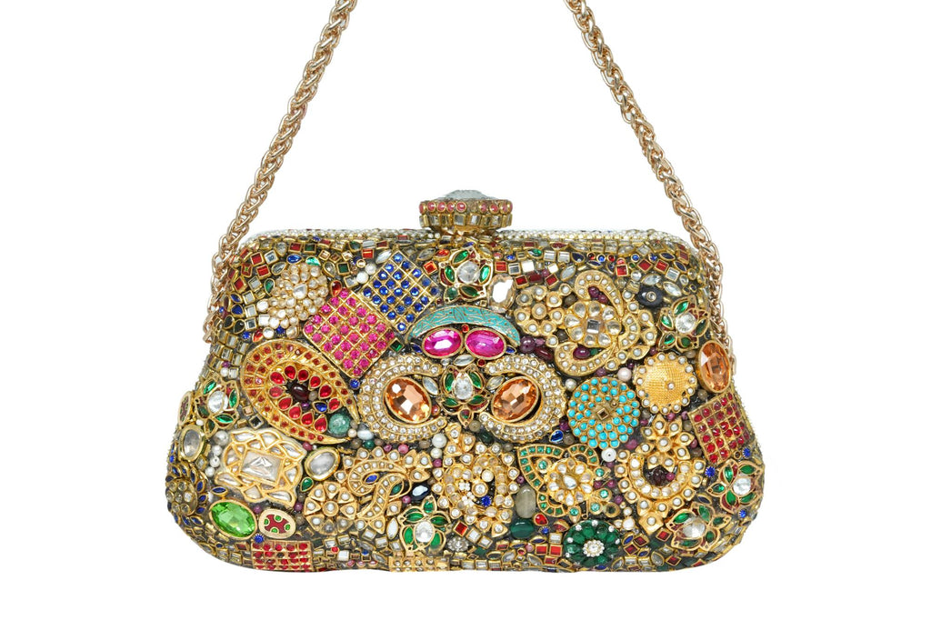Luxurious Multi-Gem Embellished Clutch Bag