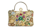 Embellished Gemstone & Kundan Clutch with Chain