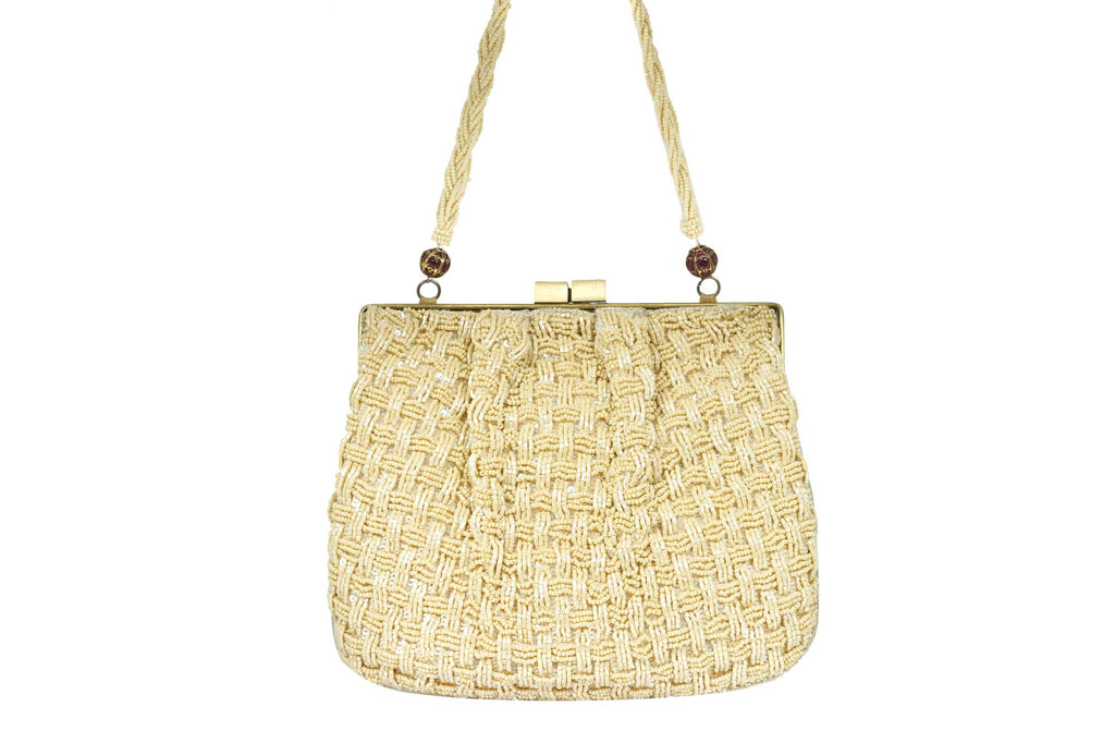 Hand-Embellished Beaded Gemstone Clutch