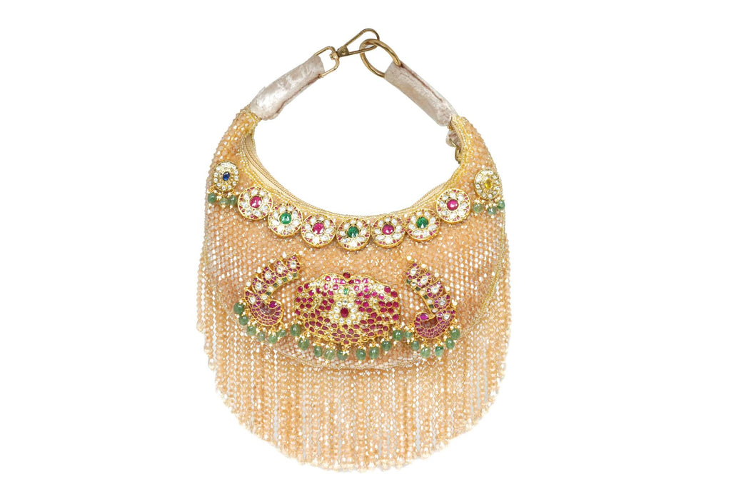 Embellished Beaded Gemstone Clutch