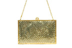 Gold Mirrored Embellished Box Clutch