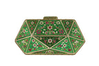 Red and Gold Jewel-Embellished Octagonal Clutch