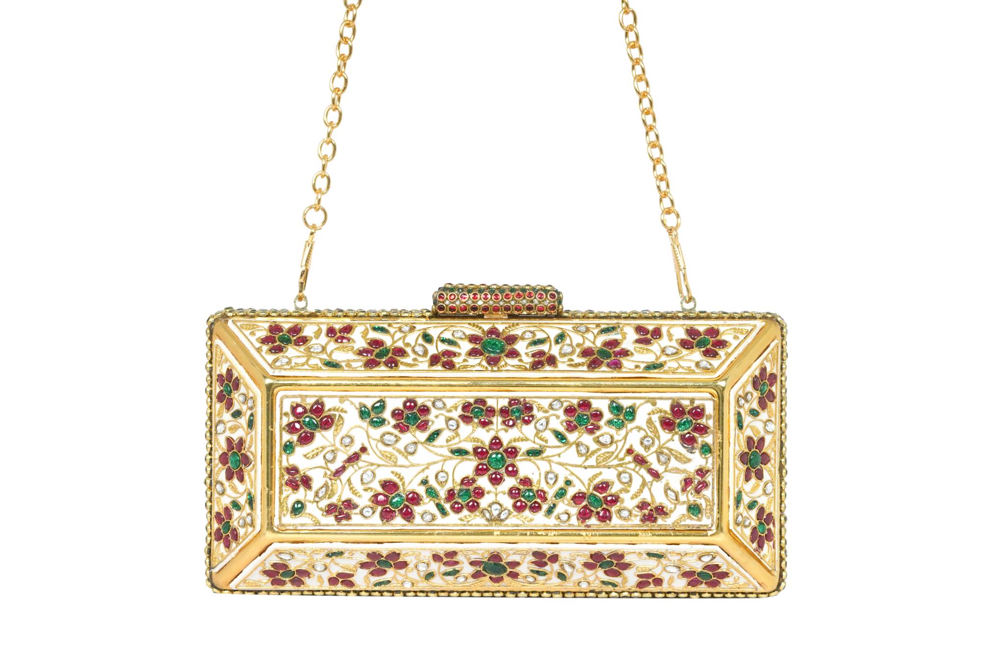 Jeweled Floral Evening Clutch