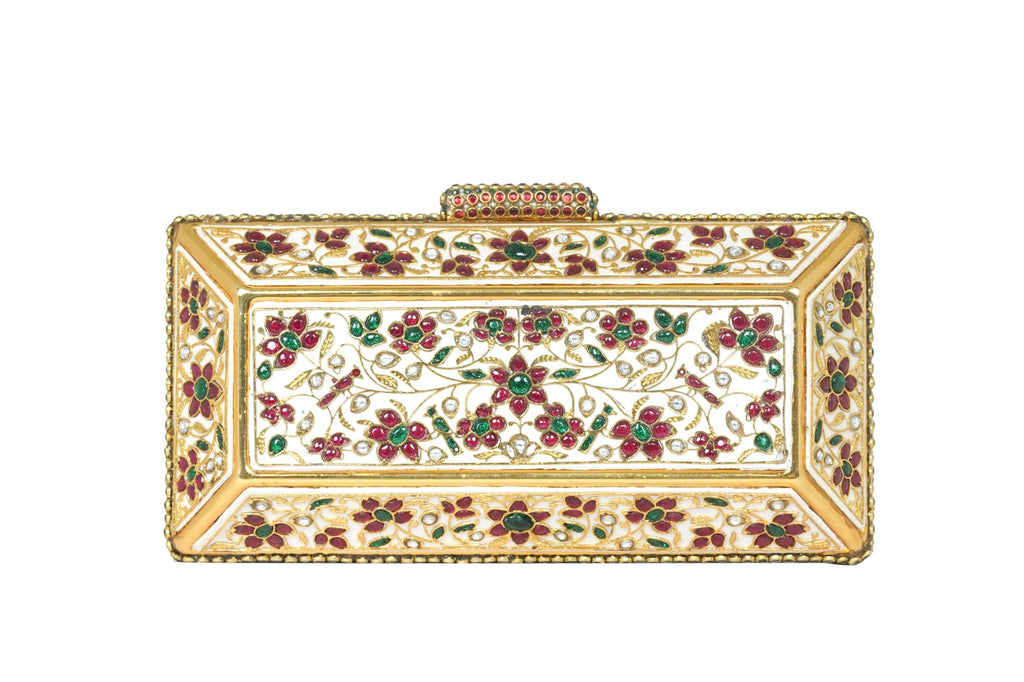 Jeweled Floral Evening Clutch