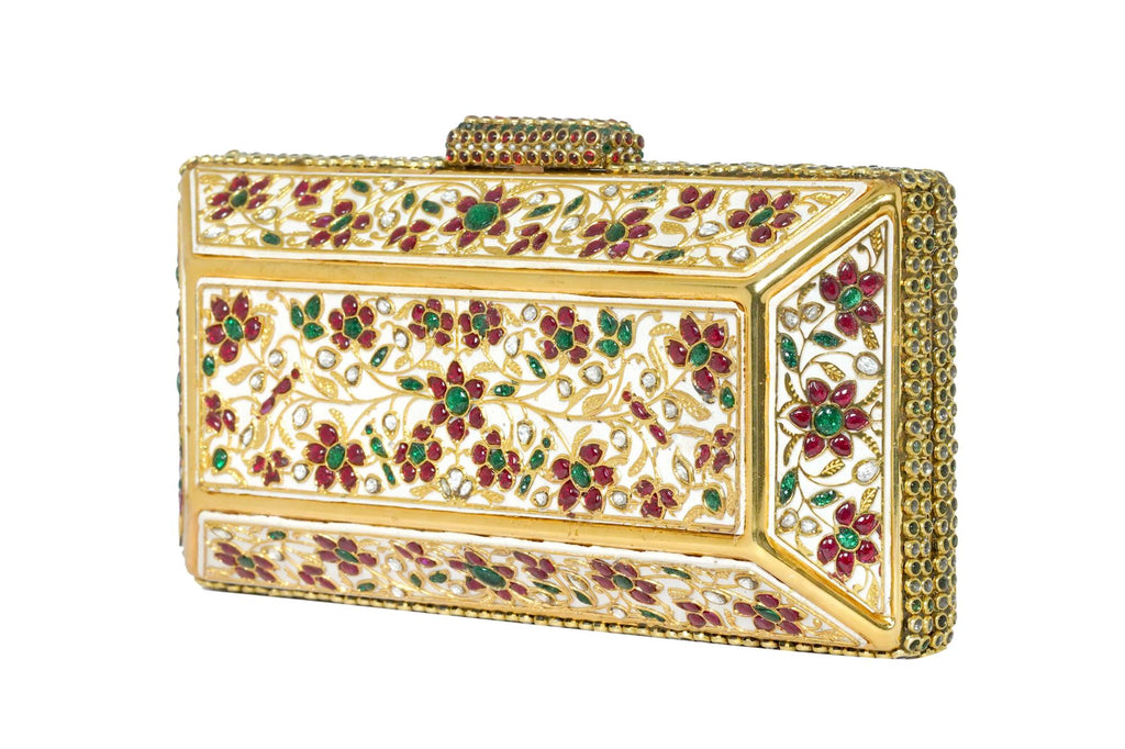 Jeweled Floral Evening Clutch