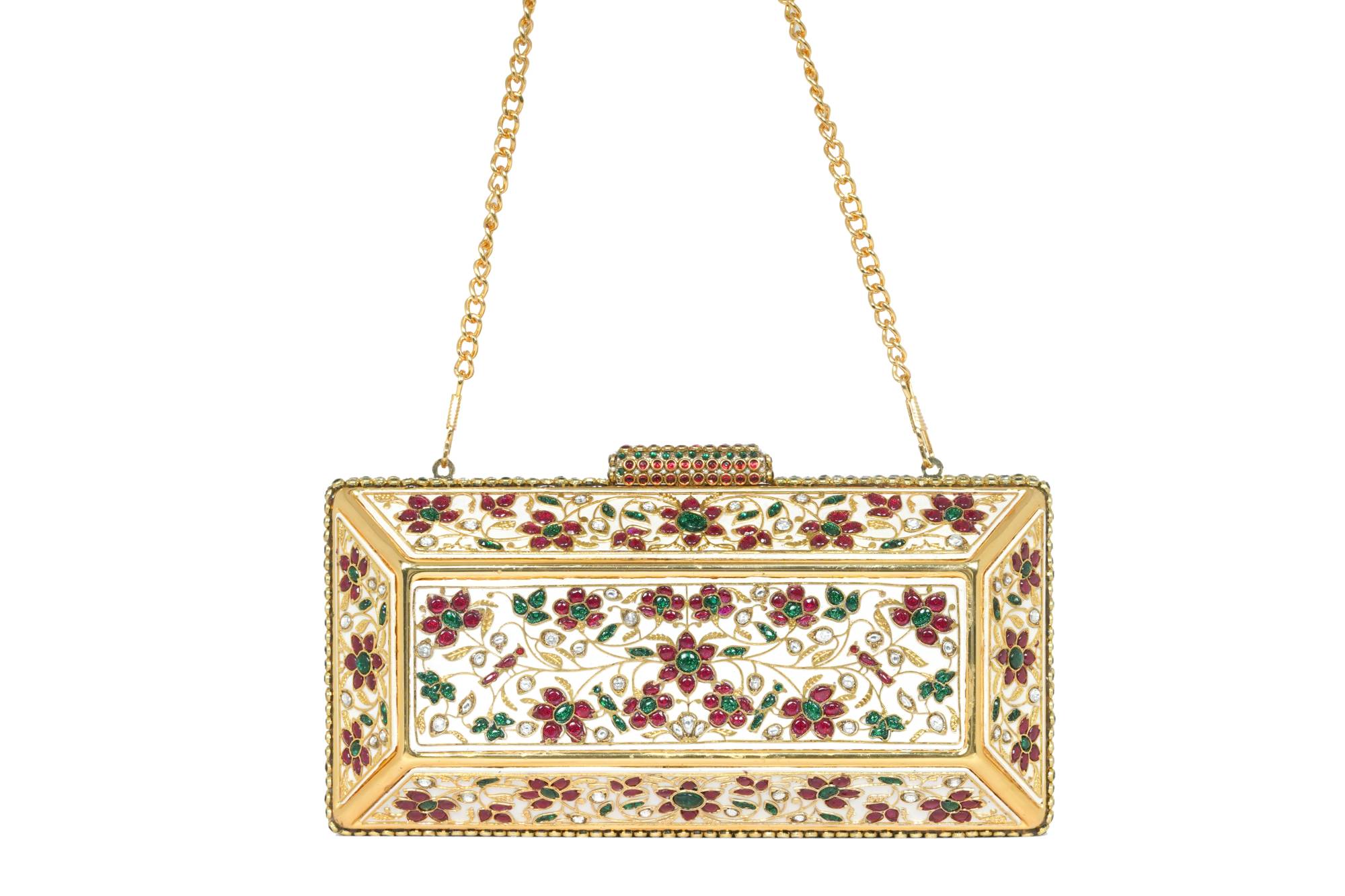 Jeweled Floral Evening Clutch
