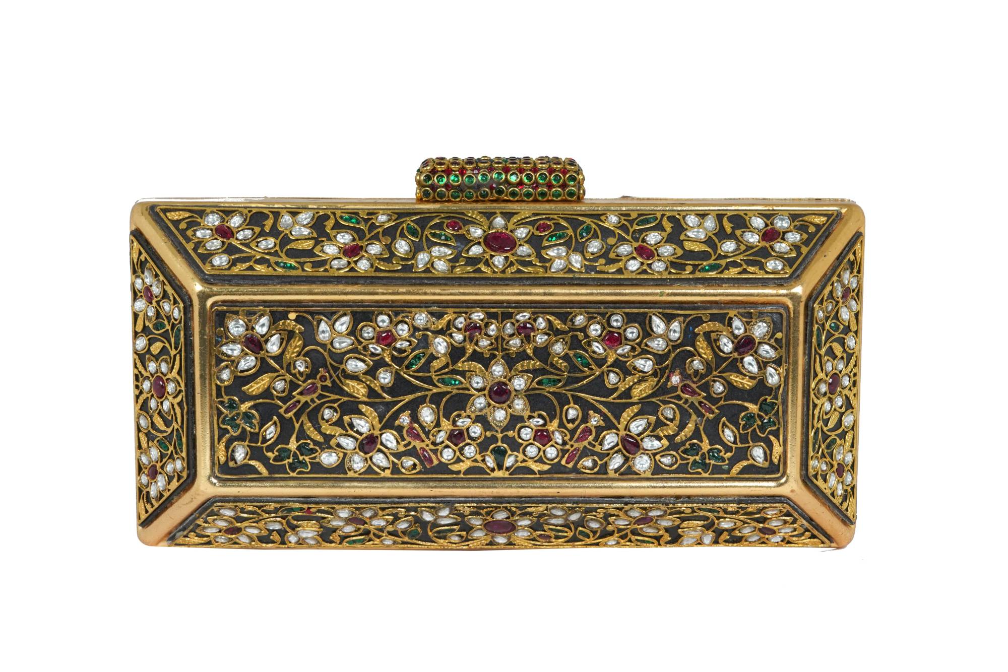 Royal Magenta Floral Gemstone Clutch