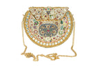Embellished Ethnic Clutch with Peacock Motif