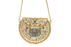 Embellished Kundan Stone Gold Clutch