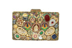 Embellished Gemstone Clutch By Fluorite