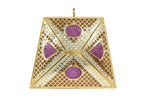 Gold Embellished Kundan & Ruby Stone Clutch