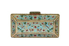 Pink Embroidered Stone-Embellished Clutch