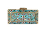 Pink Embroidered Stone-Embellished Clutch