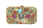 Embellished Multi-Gemstone & Pearl Clutch