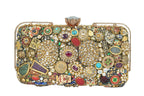 Embellished Kundan & Meenakari Clutch with Chain