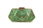 Green Enamel Floral Gemstone Clutch