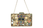 Embellished Ethnic Clutch with Chain Strap