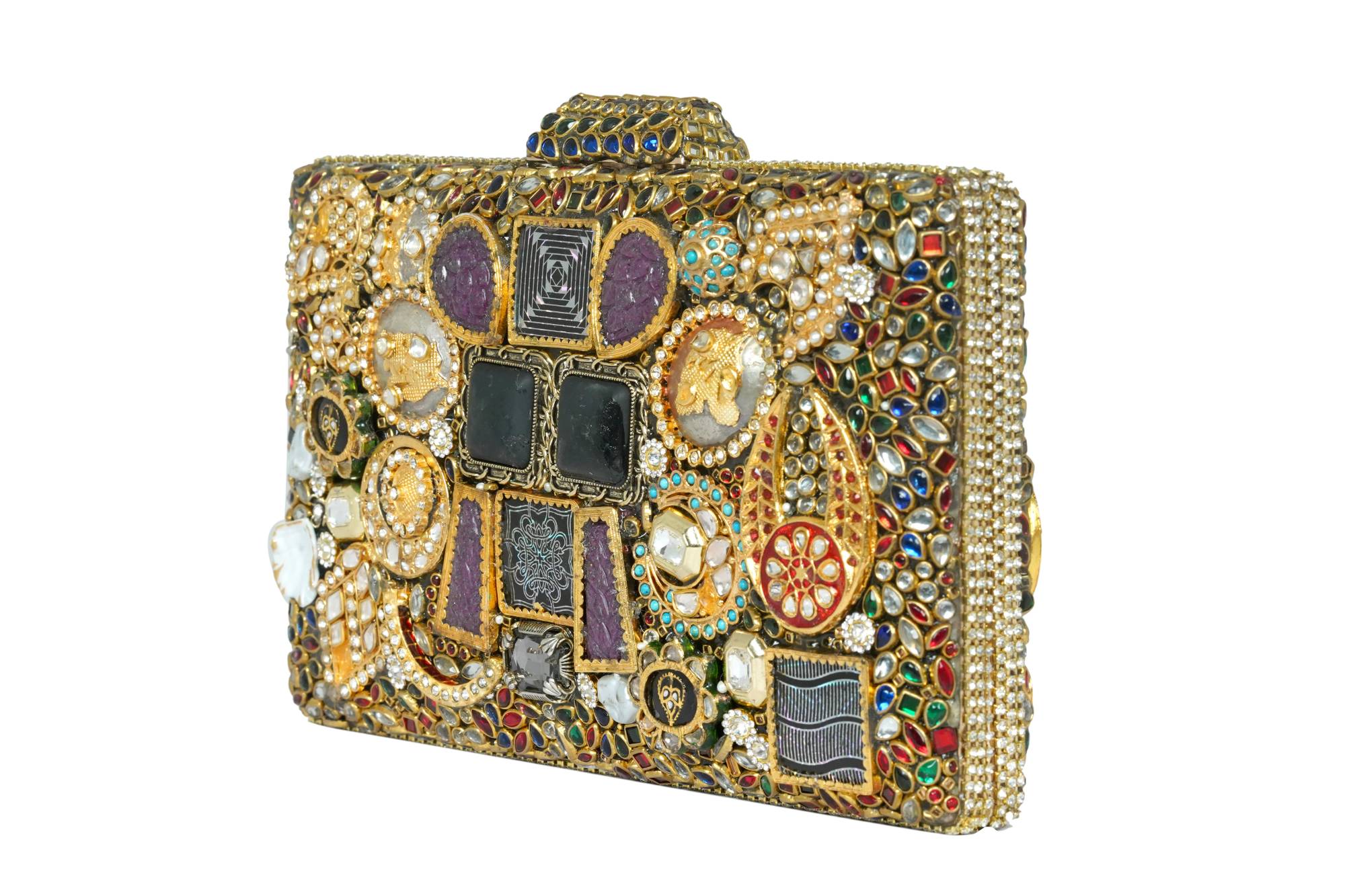 Jeweled Embellished Clutch Bag By Fluorite