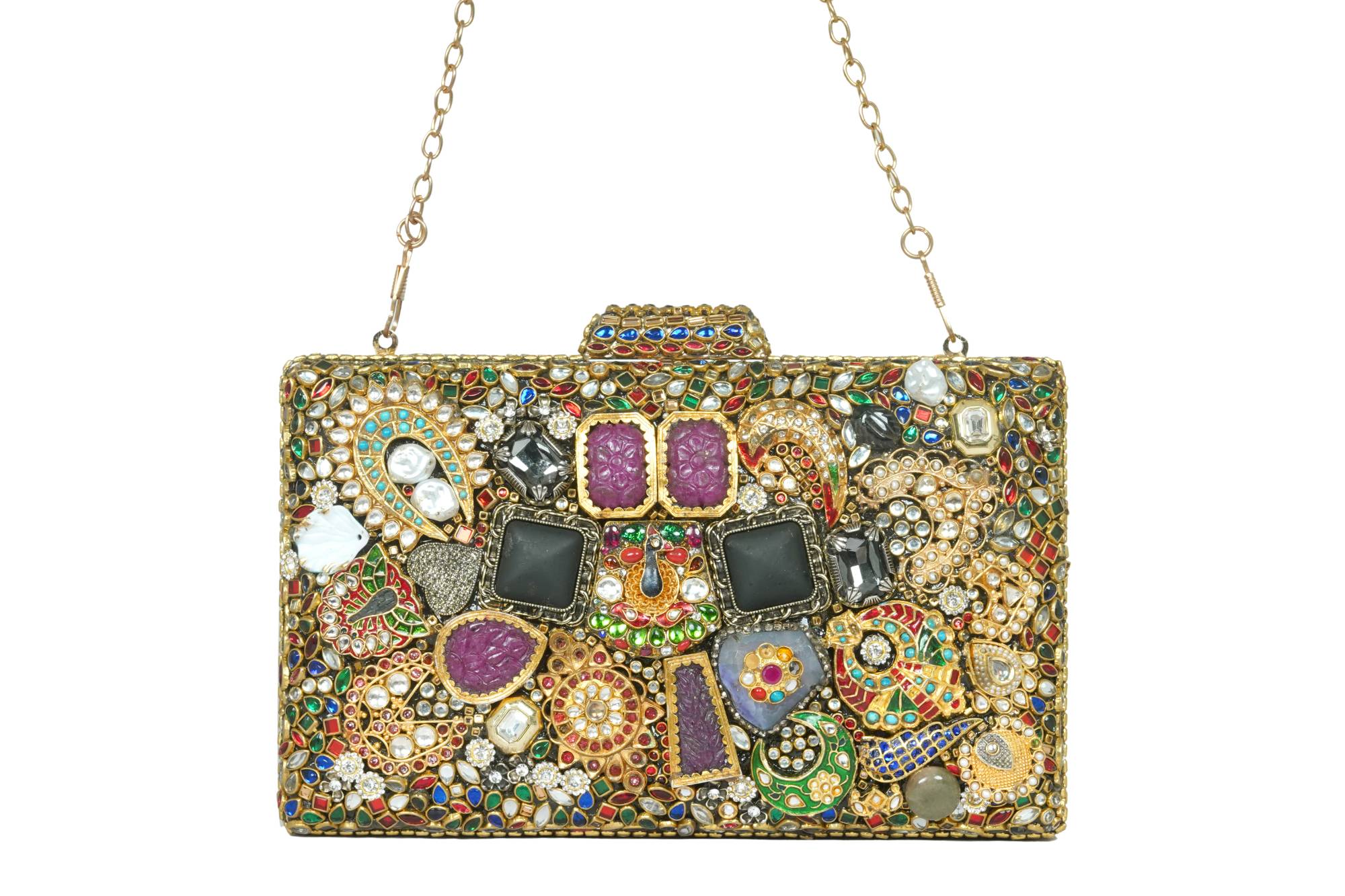 Ornate Gemstone Embellished Clutch