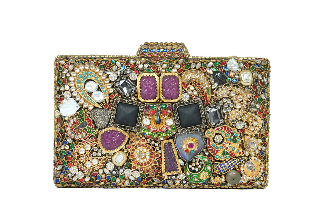 Ornate Gemstone Embellished Clutch