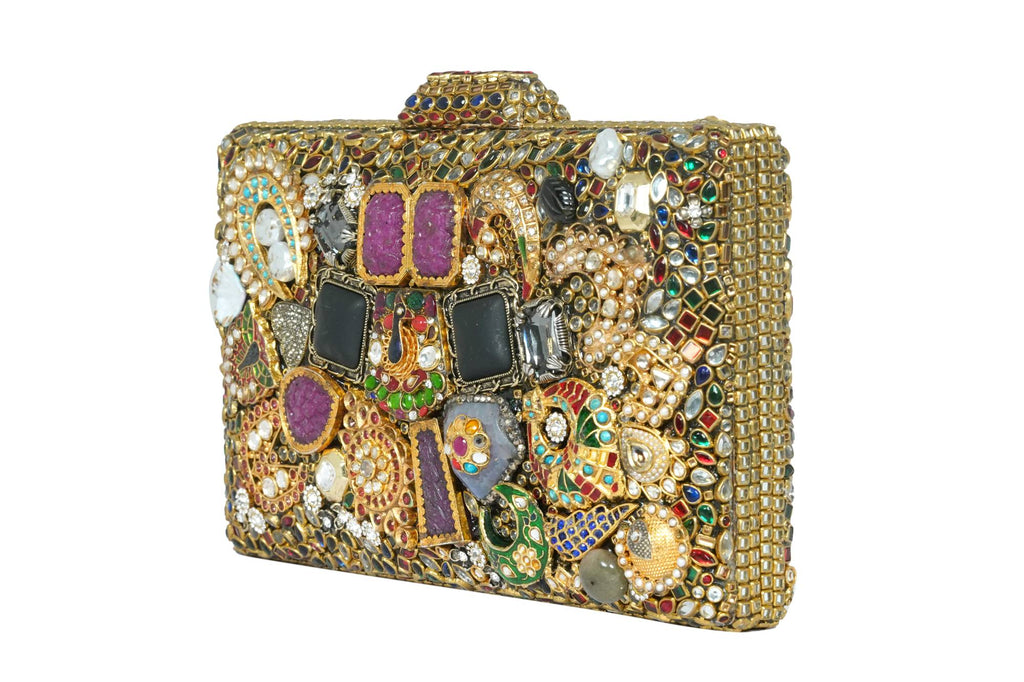 Ornate Gemstone Embellished Clutch