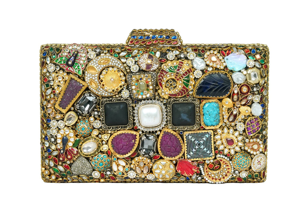 Ornate Gemstone Embellished Clutch