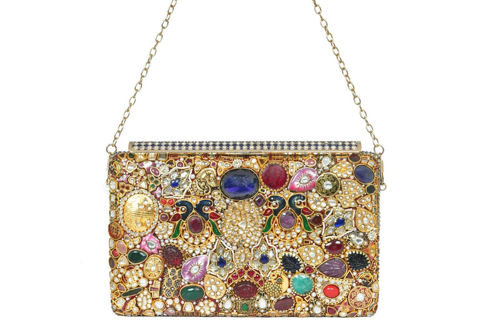 Ornate Jewel-Embellished Clutch Bag