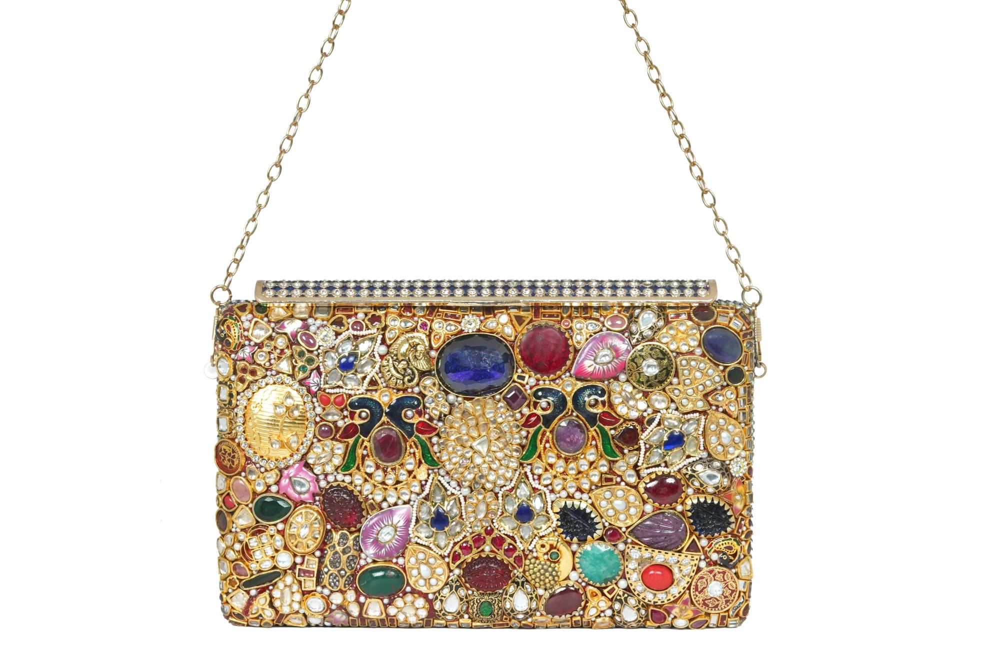 Ornate Jewel-Embellished Clutch Bag
