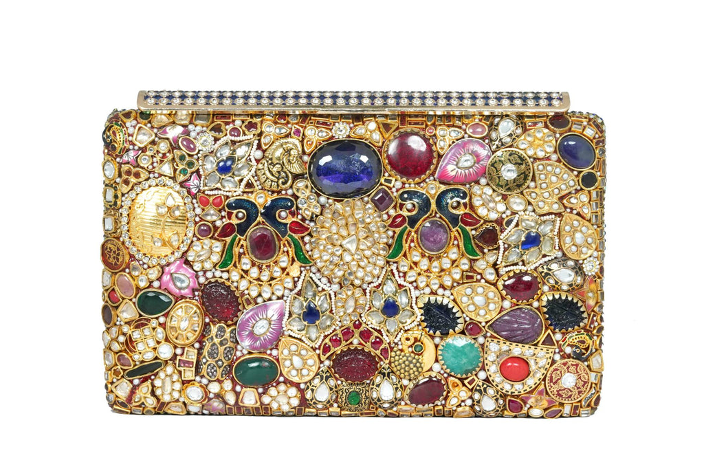 Ornate Jewel-Embellished Clutch Bag