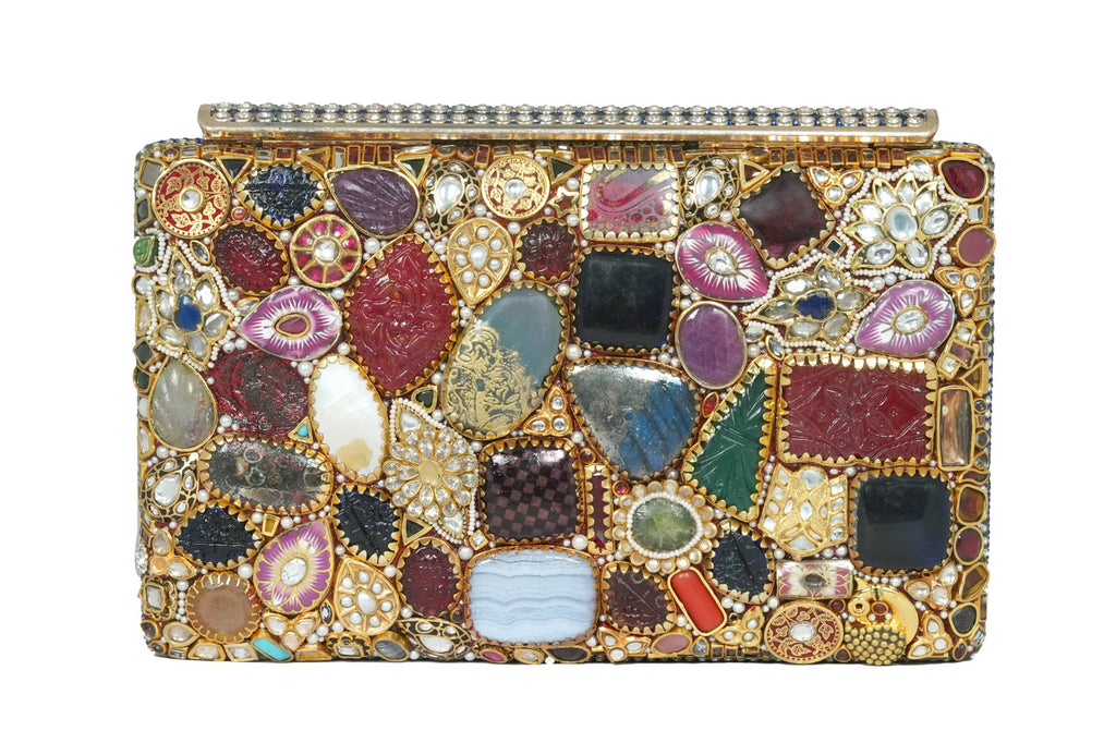 Ornate Jewel-Embellished Clutch Bag