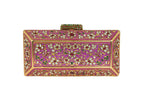 Magenta Embellished Stone Box Clutch
