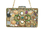 Ornate Hand-Embellished Jewel Stone Clutch