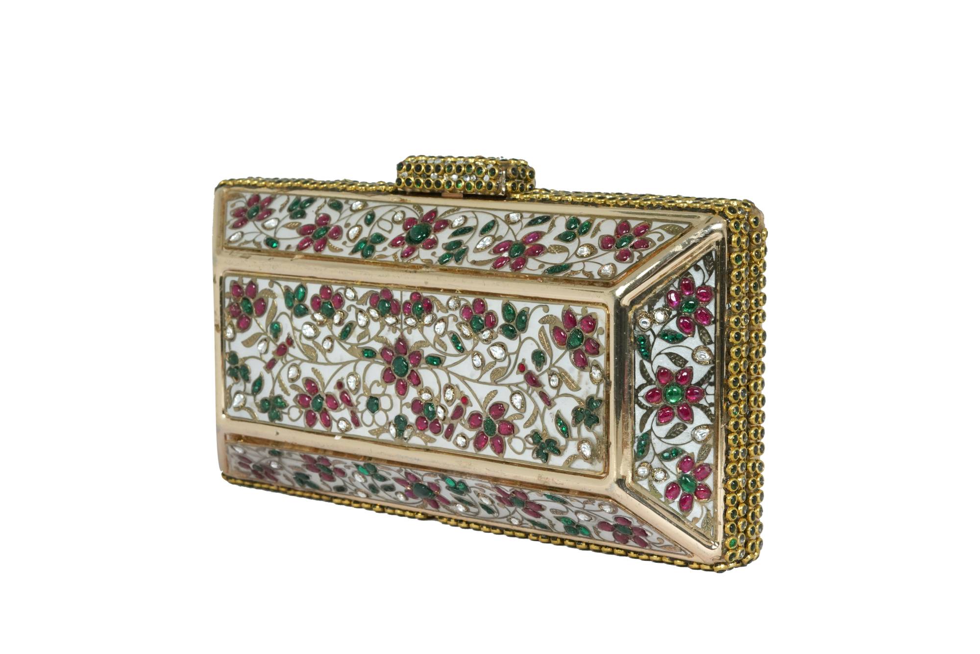 Ornate Floral Gemstone Clutch Bag