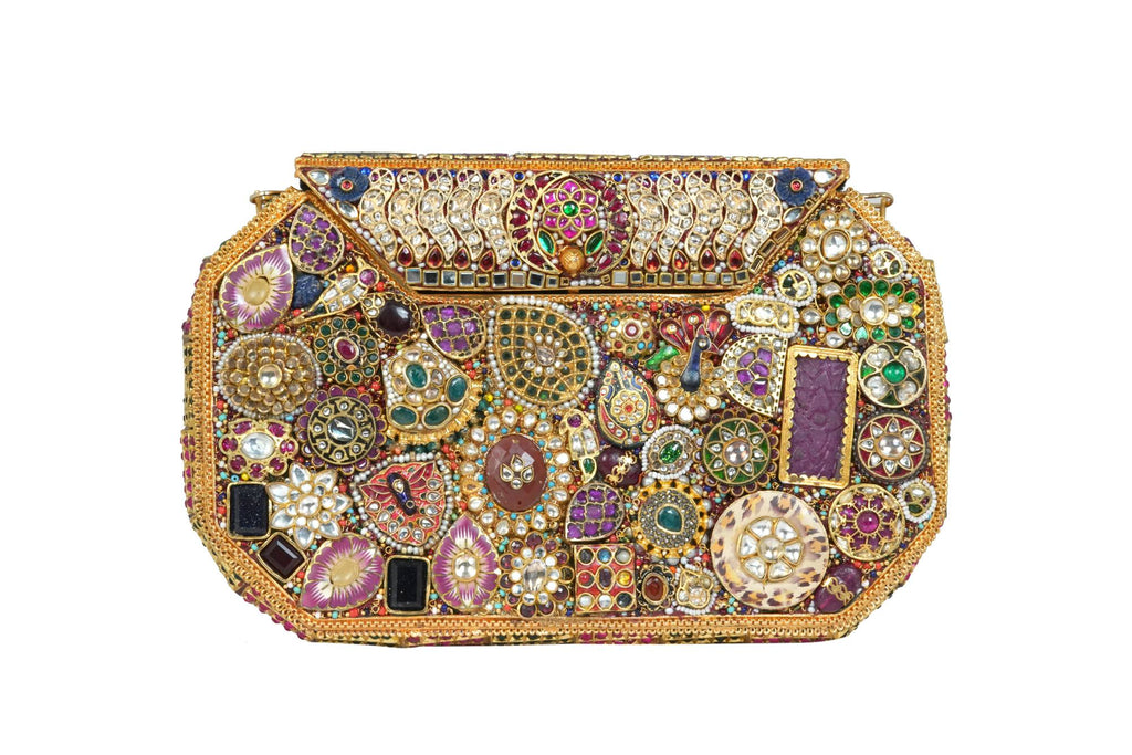 Ornate Embellished Gemstone Clutch