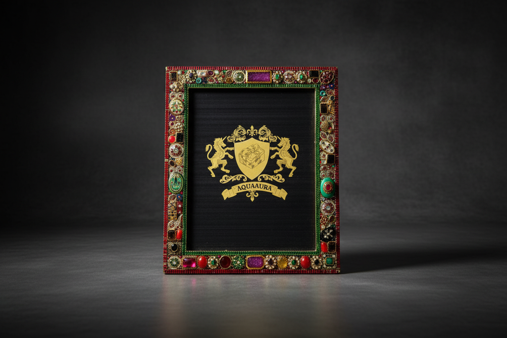 AQUAAURA Ornate Gemstone Embellished Decorative Frame