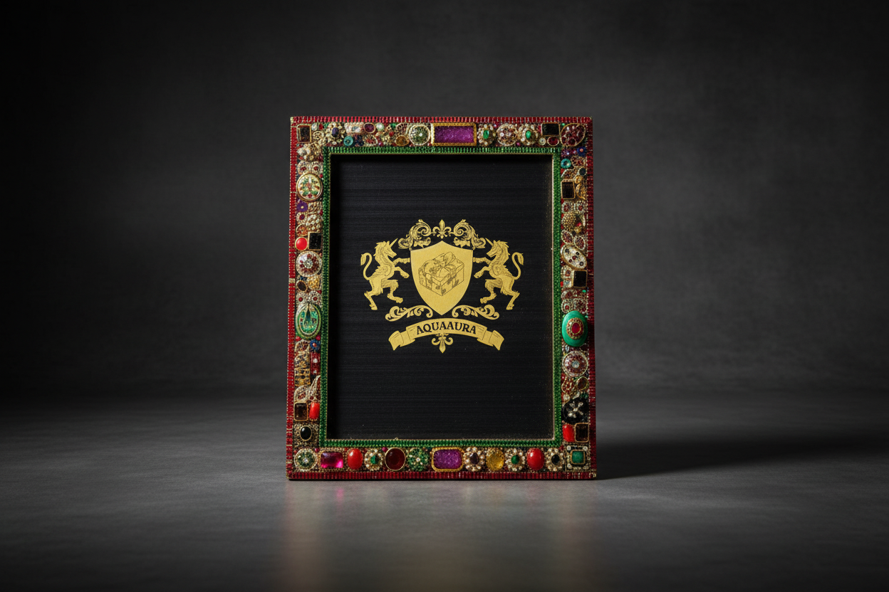 AQUAAURA Ornate Gemstone Embellished Decorative Frame