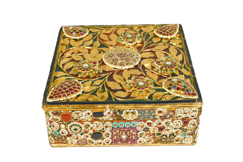 Ornate Gemstone & Gold Invitation Box